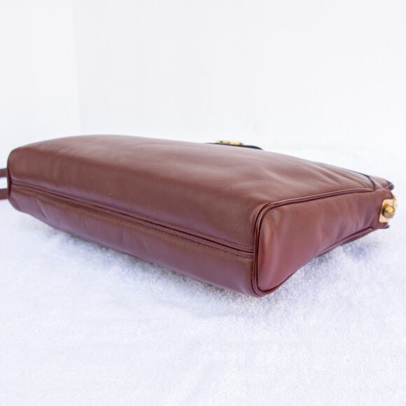 Vintage 90s Original ETIENNE AIGNER Oxblood Leather Purse Shoulder Bag Handbag - Picture 6 of 11